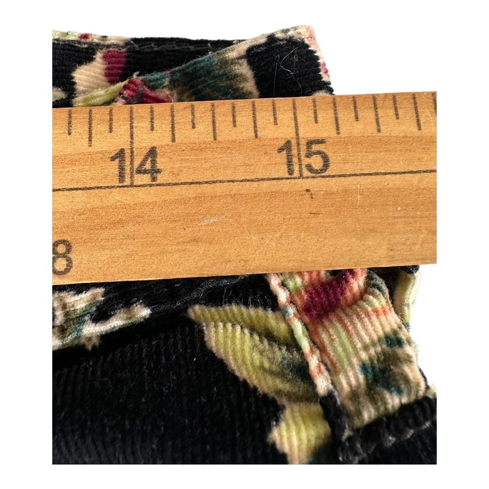 Free People Size‎ 27 Corduroy Black Floral Pants Jeans Slim Straight - Picture 10 of 16